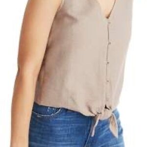 Madewell Taupe Button-Down Blouse